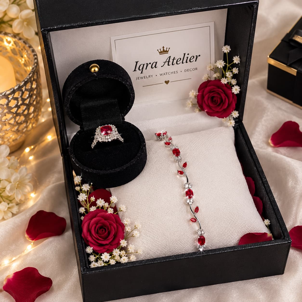 Ruby Red Bracelet & Ring Set, photo 1