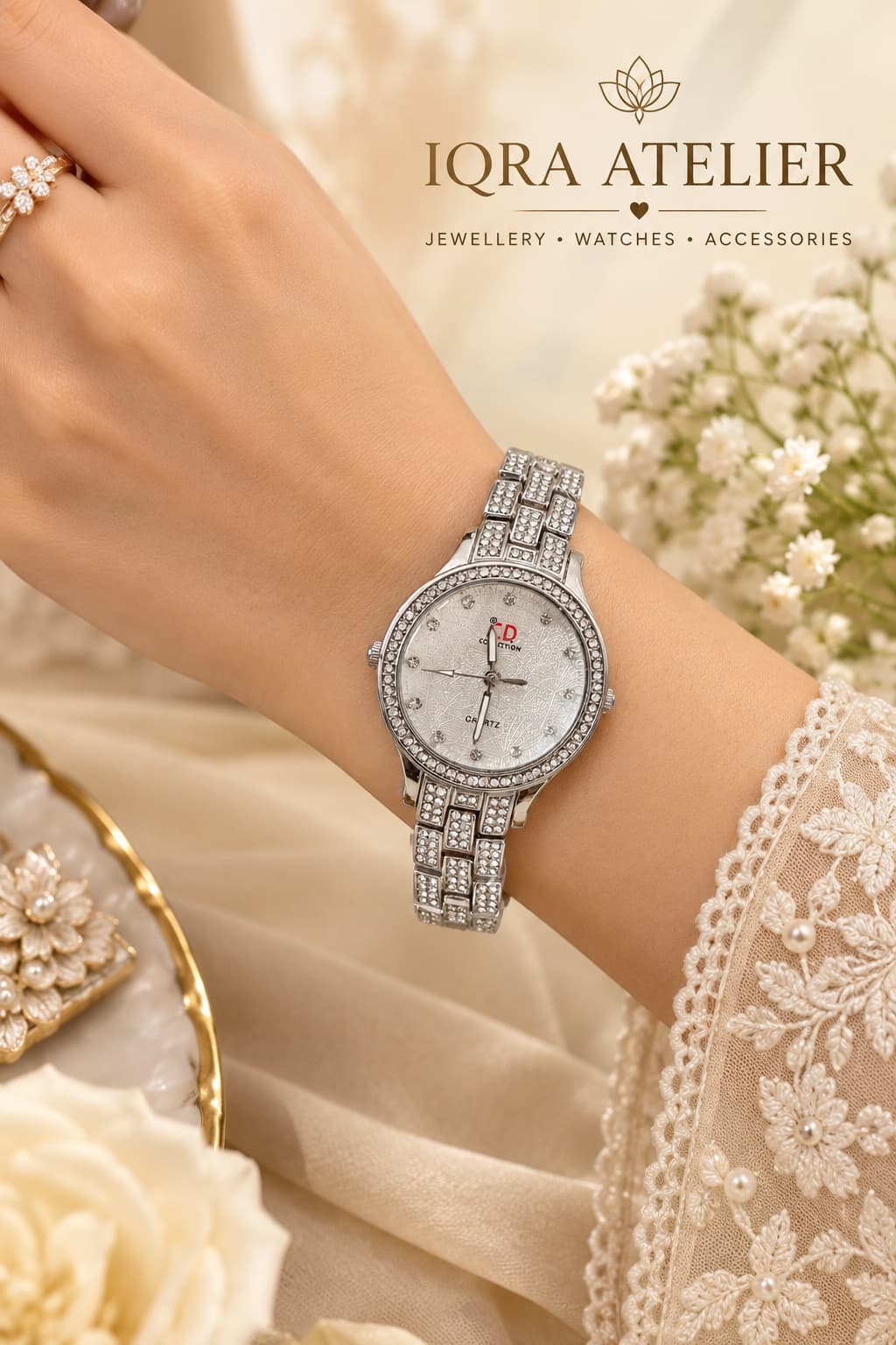 Silver Crystal Luxe Watch, photo 1
